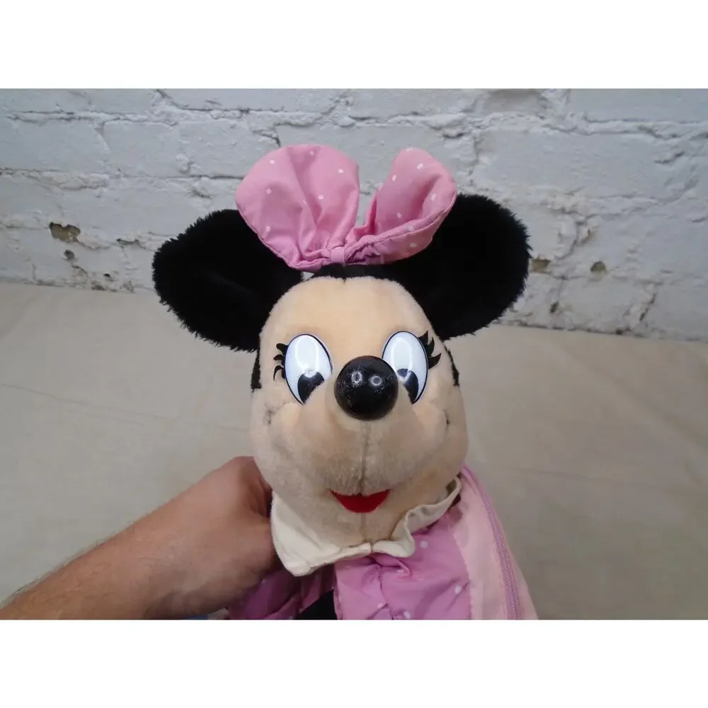 Vintage Minnie Mouse Mickey's Pals Plush Doll Pink Backpack Dover Handbag Purse